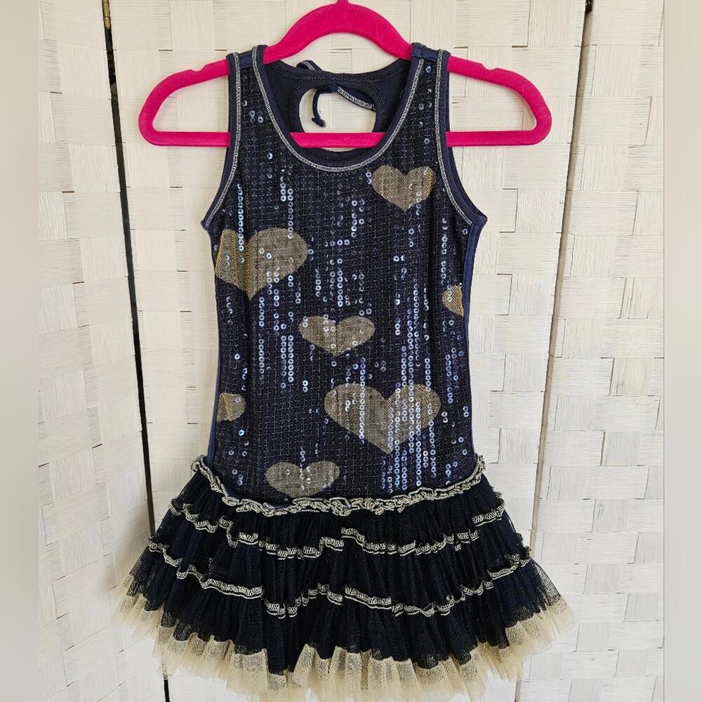 3T Girls Navy Ooh La La Couture Hearts Dress
